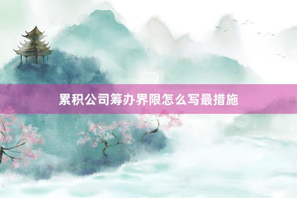 累积公司筹办界限怎么写最措施